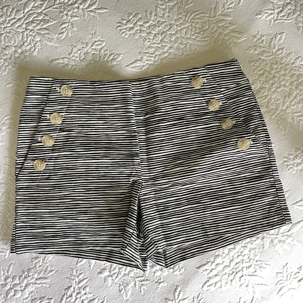 Ann Taylor LOFT Painterly Stripe Sailor Riviera Shorts